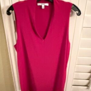 Sympli Fuchsia Sleeveless V-Neck Tunic